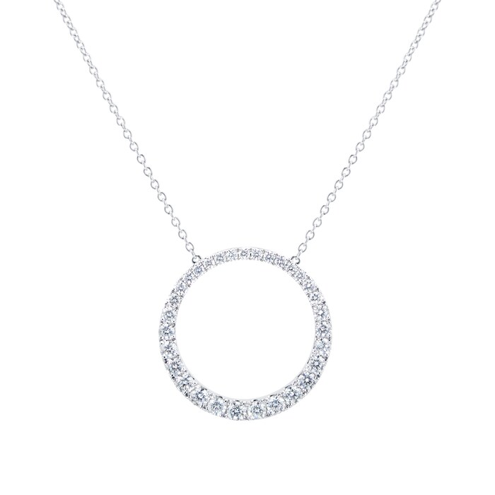 Mayors 18k White Gold 0.98ct Grad Circle Pendant