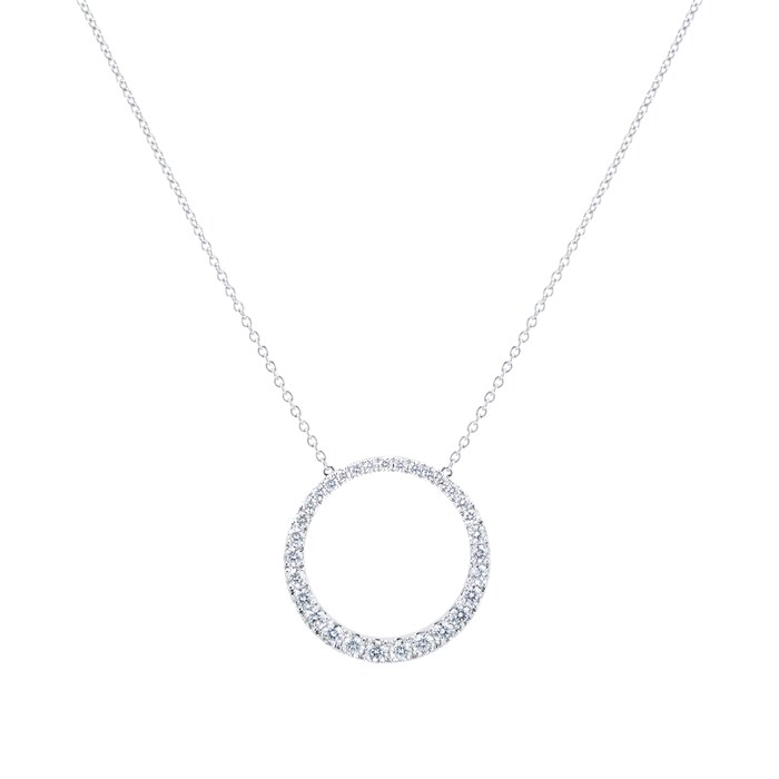 Mayors 18k White Gold 0.98ct Grad Circle Pendant