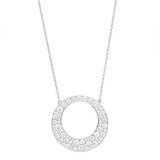 Mayors 18k White Gold 2.00ct Circle Pave Pendant