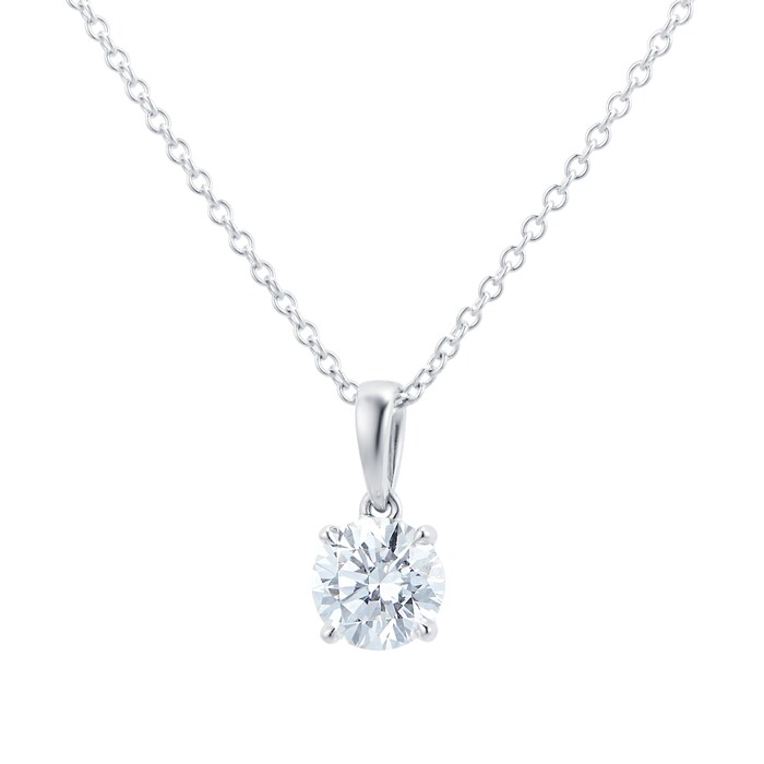 MAYORS 18k White Gold 1.00cttw Round Brilliant Classic Diamond Pendant
