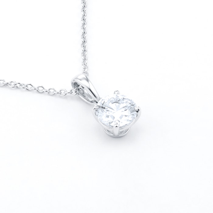 MAYORS 18k White Gold 1.00cttw Round Brilliant Classic Diamond Pendant