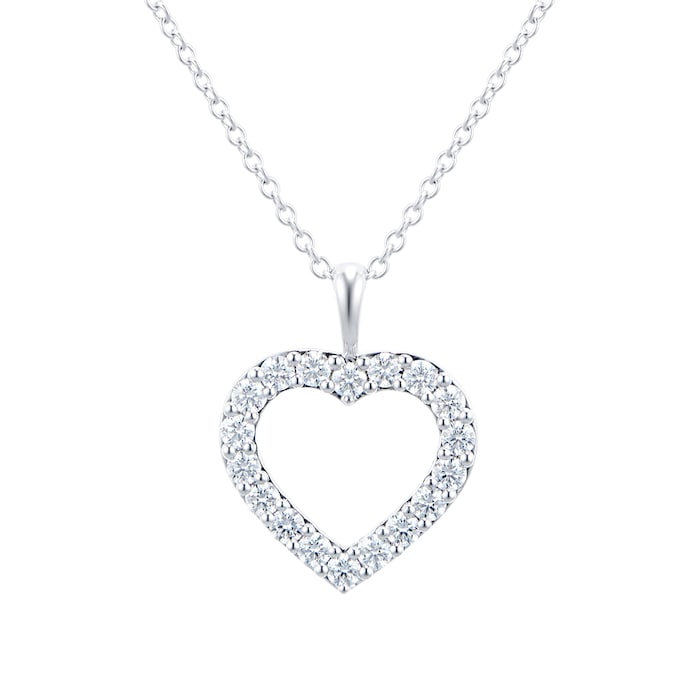 MAYORS 18k White Gold 0.49cttw Diamond Heart Pendant