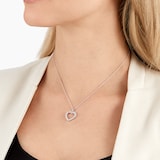 MAYORS 18k White Gold 1.01cttw Diamond Heart Pendant