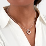 MAYORS 18k White Gold 1.01cttw Diamond Heart Pendant