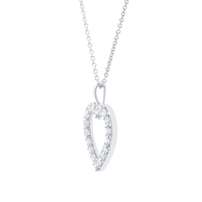MAYORS 18k White Gold 1.01cttw Diamond Heart Pendant