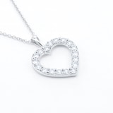 MAYORS 18k White Gold 1.01cttw Diamond Heart Pendant