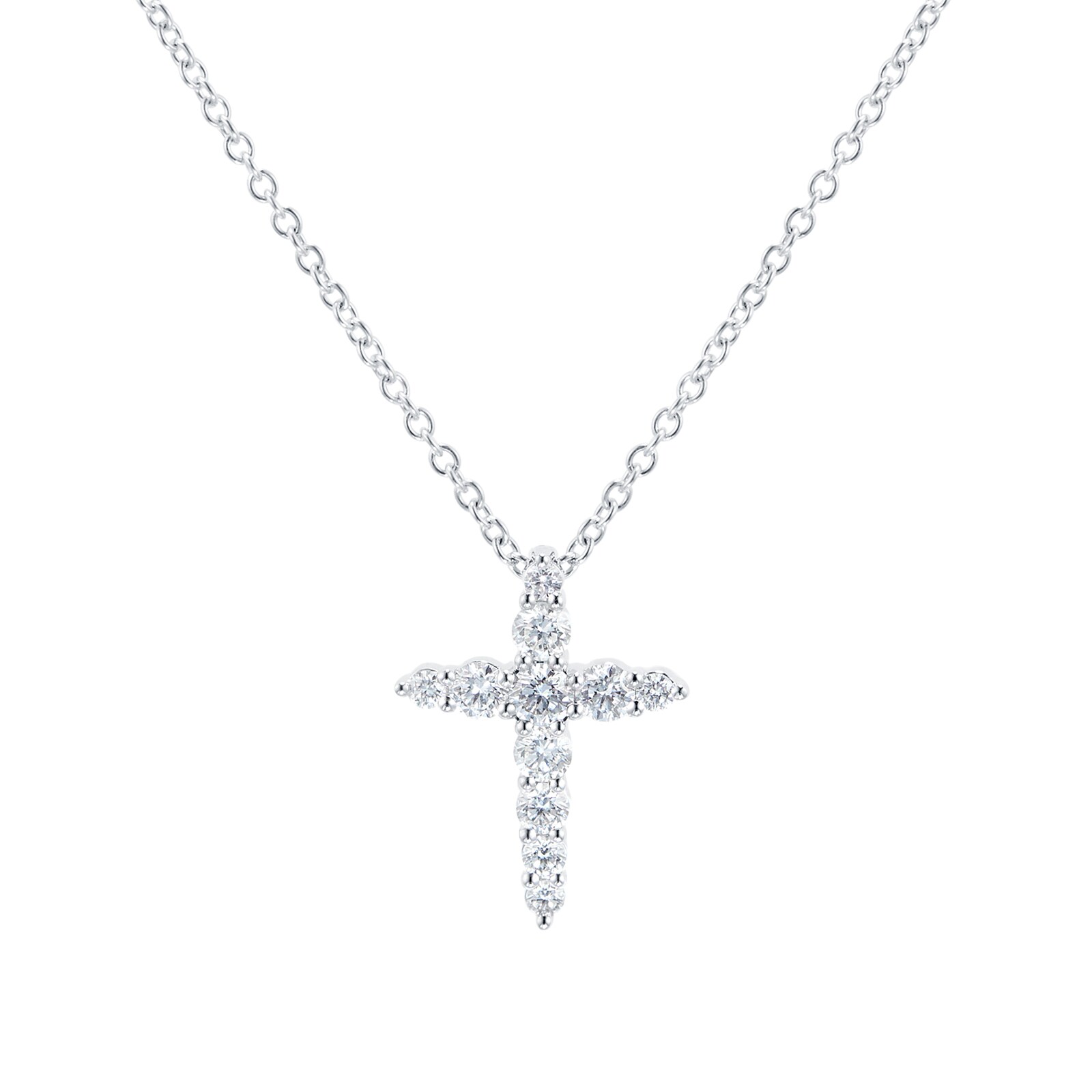 18k White Gold 0.37cttw Diamond Cross Pendant