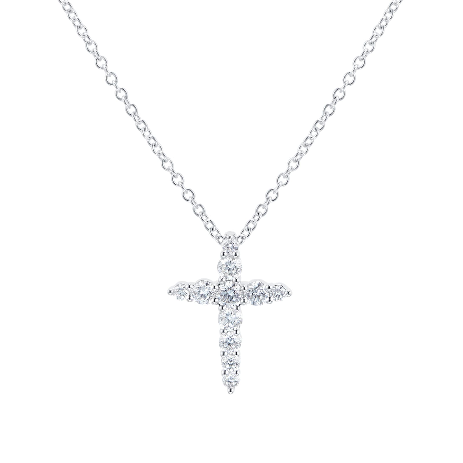 MAYORS 18k White Gold 0.37cttw Diamond Cross Pendant