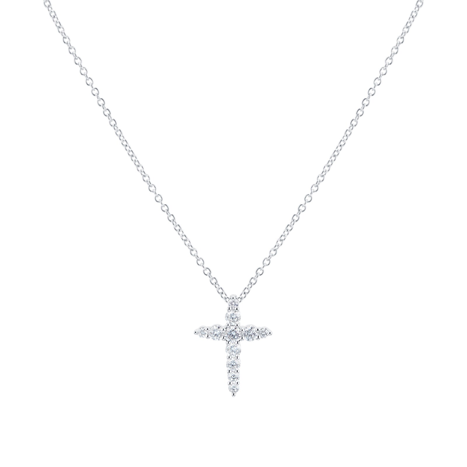 18k White Gold 0.37cttw Diamond Cross Pendant