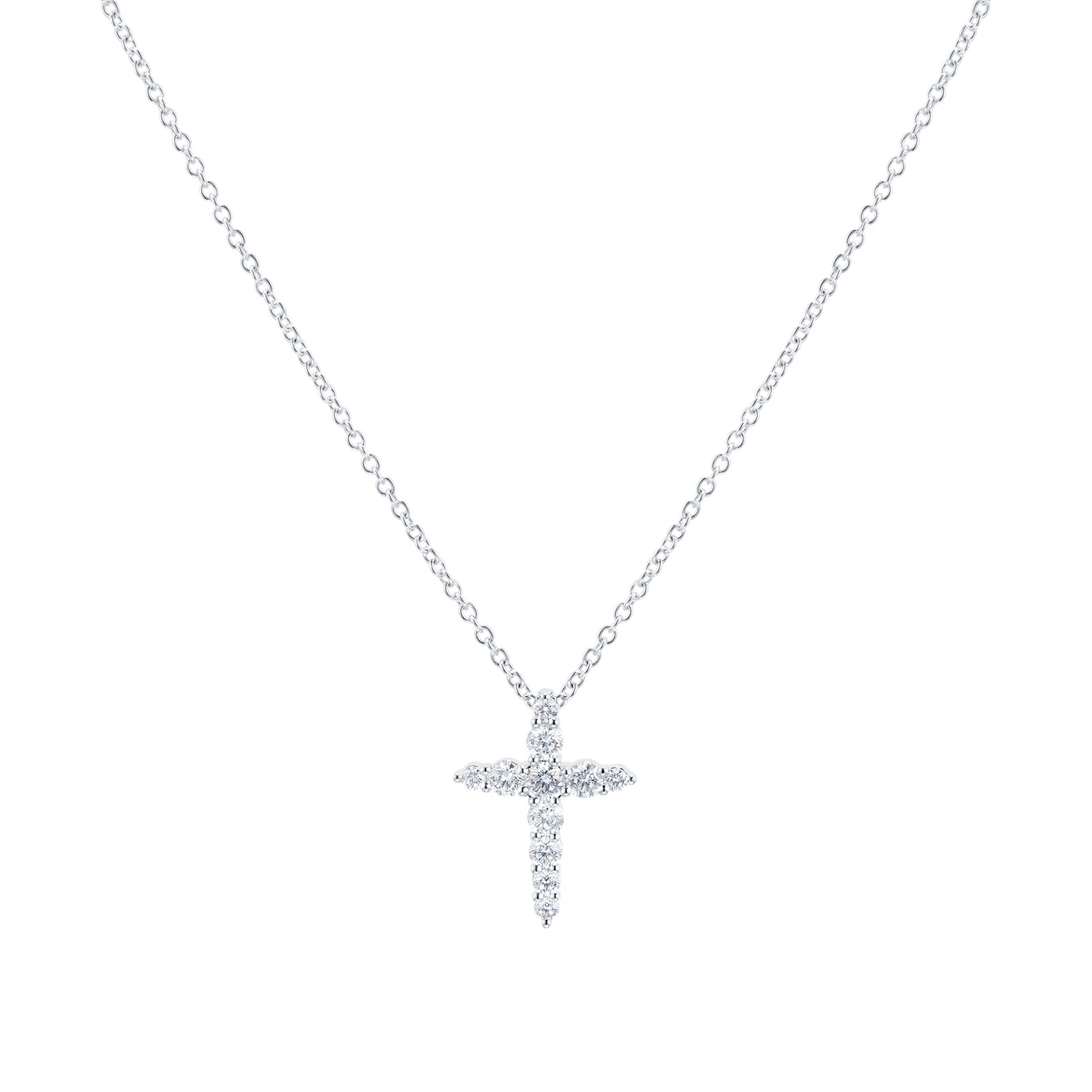 MAYORS 18k White Gold 0.37cttw Diamond Cross Pendant