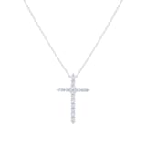MAYORS 18k White Gold 0.92ctw Large Cross Diamond Diamond Pendant