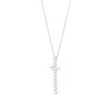 MAYORS 18k White Gold 0.92ctw Large Cross Diamond Diamond Pendant