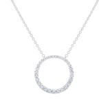 MAYORS 18k White Gold 0.47cttw Graduated Circle Diamond Pendant
