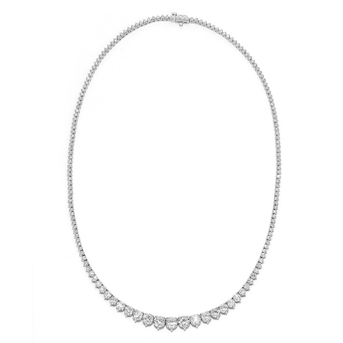 Mayors 18k White Gold 12.20cttw Diamond Graduated Necklace - 17 Inch