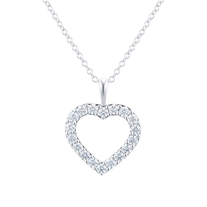 MAYORS 18k White Gold 0.53cttw Diamond Heart Pendant