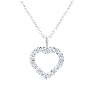 MAYORS 18k White Gold 0.53cttw Diamond Heart Pendant