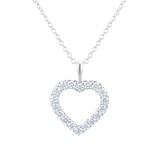 MAYORS 18k White Gold 0.53cttw Diamond Heart Pendant