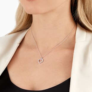 MAYORS 18k White Gold 0.53cttw Diamond Heart Pendant