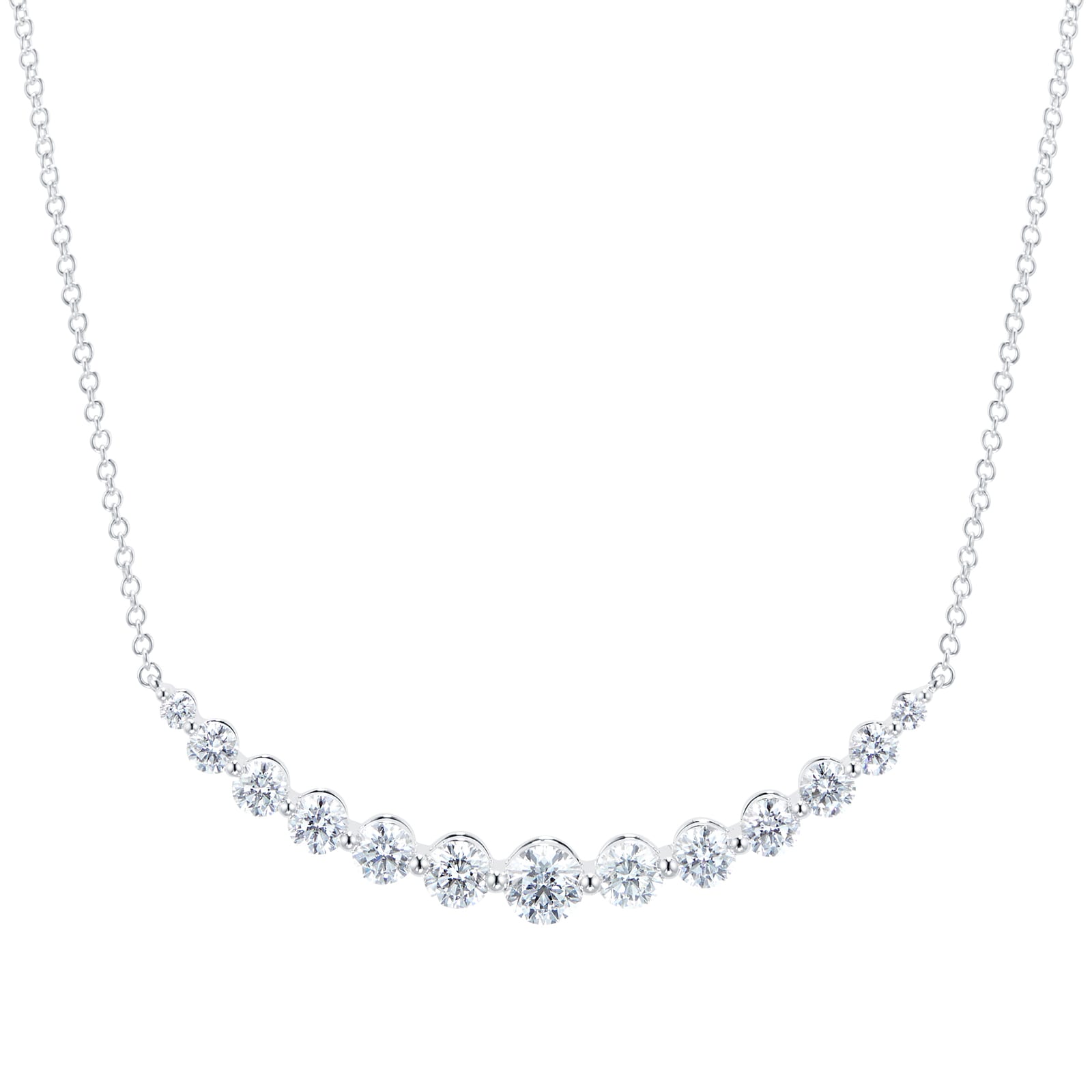 Mayors 18k White Gold 2.01cttw Diamond Smile Necklace Mayors 18k White Gold 2.01cttw Diamond Smile Necklace