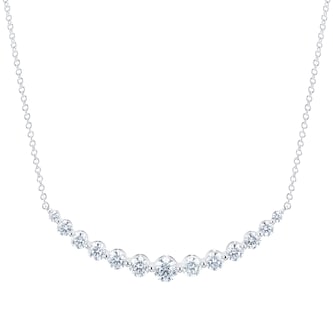 Mayors 18k White Gold 2.01cttw Diamond Smile Necklace