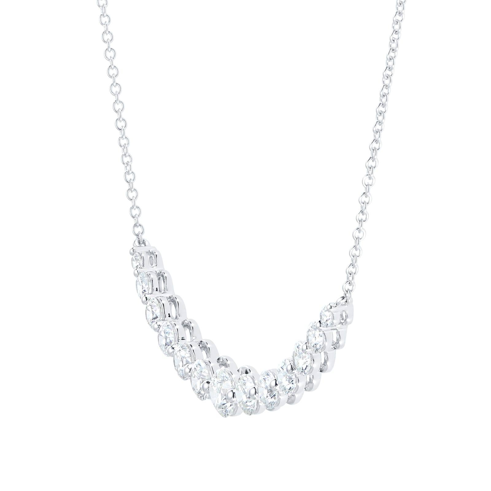 Mayors 18k White Gold 2.01cttw Diamond Smile Necklace