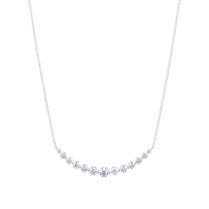 Mayors 18k White Gold 2.01cttw Diamond Smile Necklace