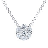 Mayors 18k White Gold 0.45cttw Diamond Cluster Necklace