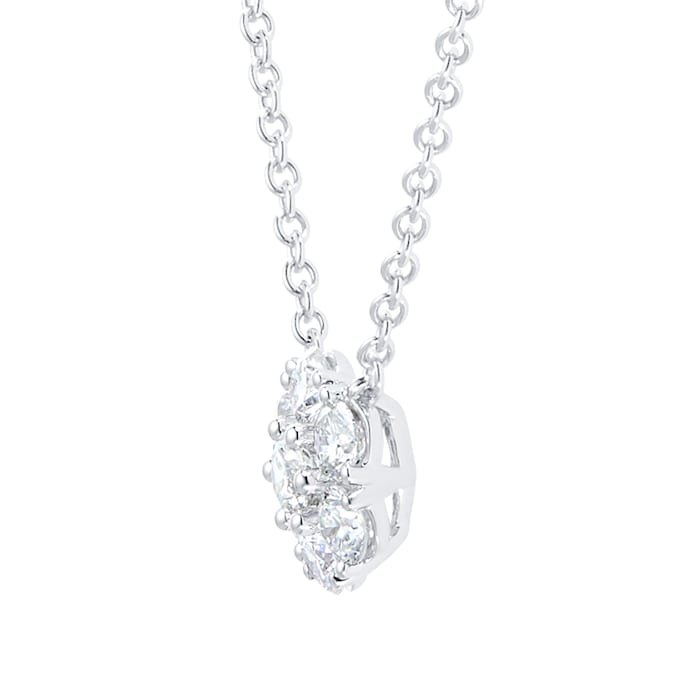 Mayors 18k White Gold 0.45cttw Diamond Cluster Necklace