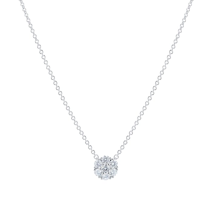 Mayors 18k White Gold 0.45cttw Diamond Cluster Necklace