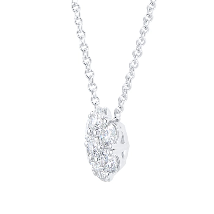 Mayors 18k White Gold 0.70cttw Diamond Cluster Necklace