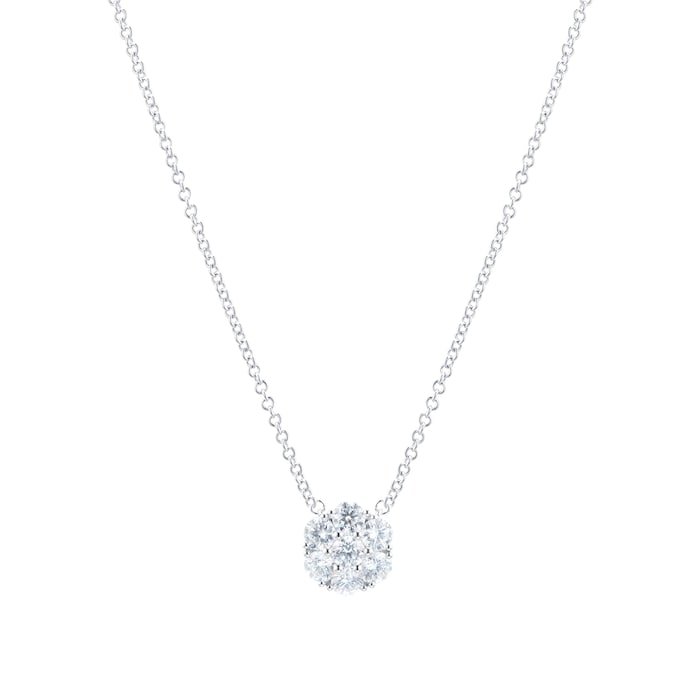 Mayors 18k White Gold 0.70cttw Diamond Cluster Necklace