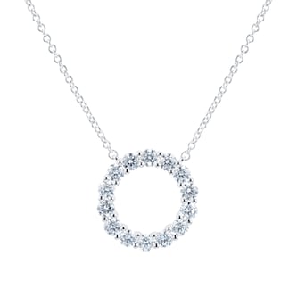 Mayors 18k White Gold 0.93cttw Diamond Circle Necklace