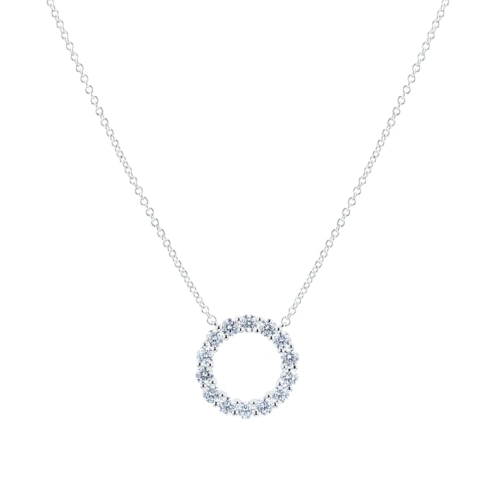 Mayors 18k White Gold 0.93cttw Diamond Circle Necklace