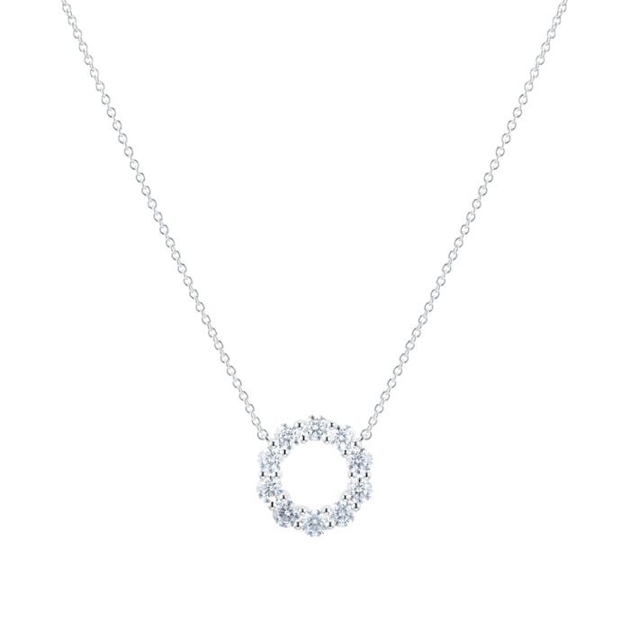 Mayors 18k White Gold 1.52cttw Diamond Circle Necklace