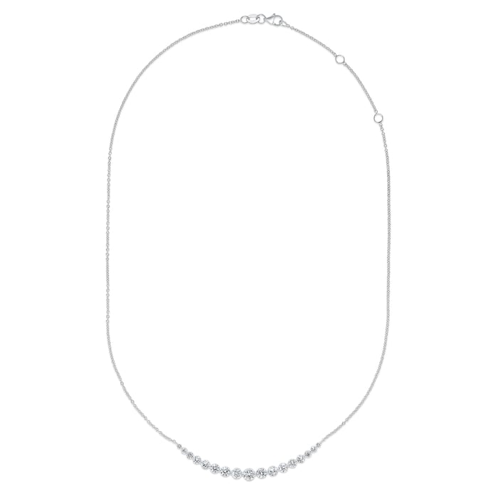 Mayors 18k White Gold 1.90cttw Diamond Smile Necklace