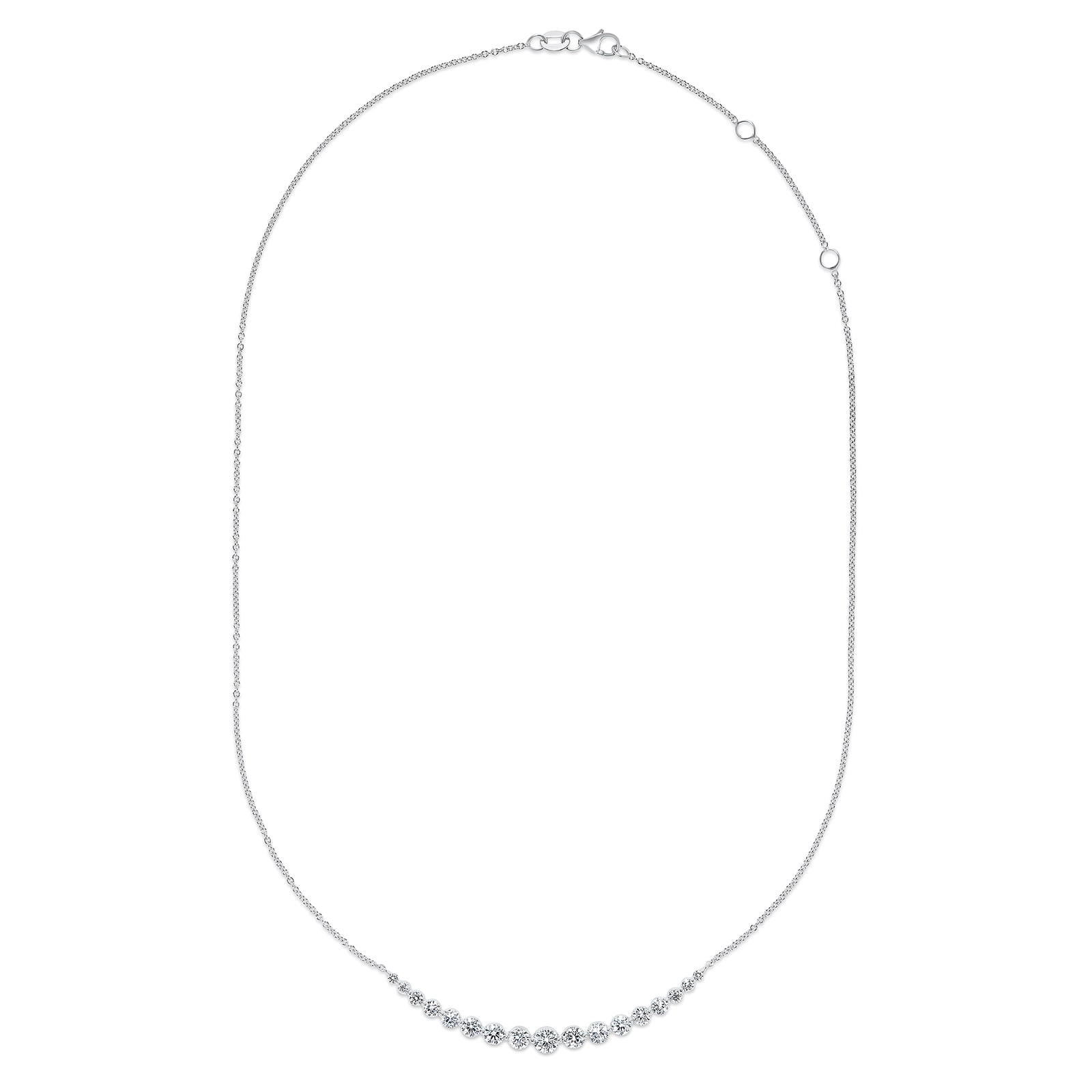 Mayors 18k White Gold 1.90cttw Diamond Smile Necklace