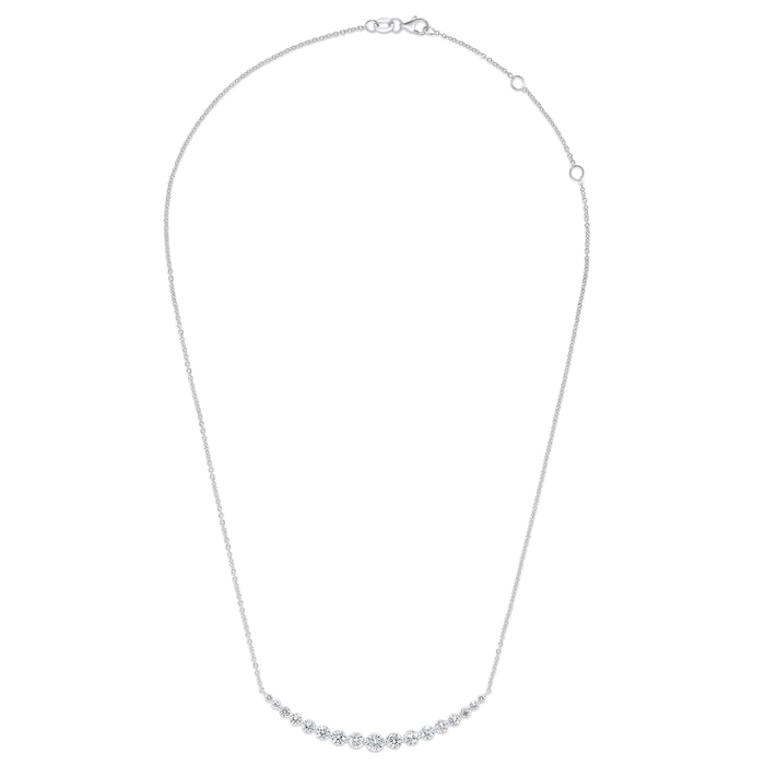 Mayors 18k White Gold 1.90cttw Diamond Smile Necklace