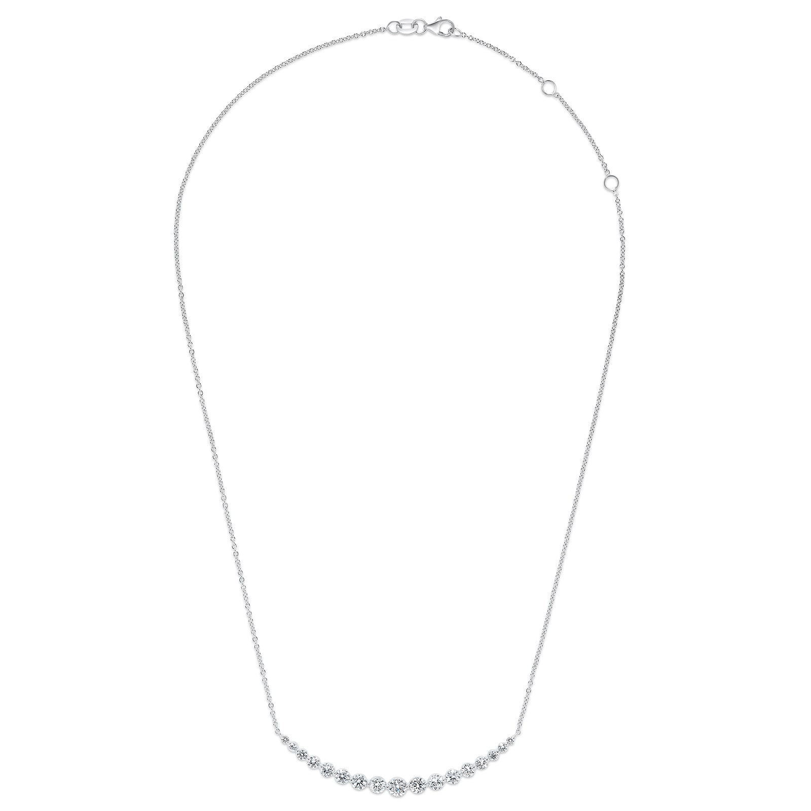 Mayors 18k White Gold 1.90cttw Diamond Smile Necklace