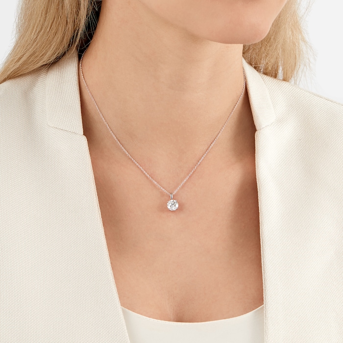 MAYORS 18k White Gold 2.04cttw Round Brilliant Classic Diamond Pendant