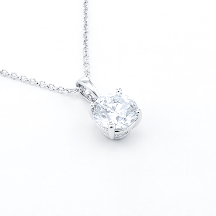 MAYORS 18k White Gold 2.04cttw Round Brilliant Classic Diamond Pendant