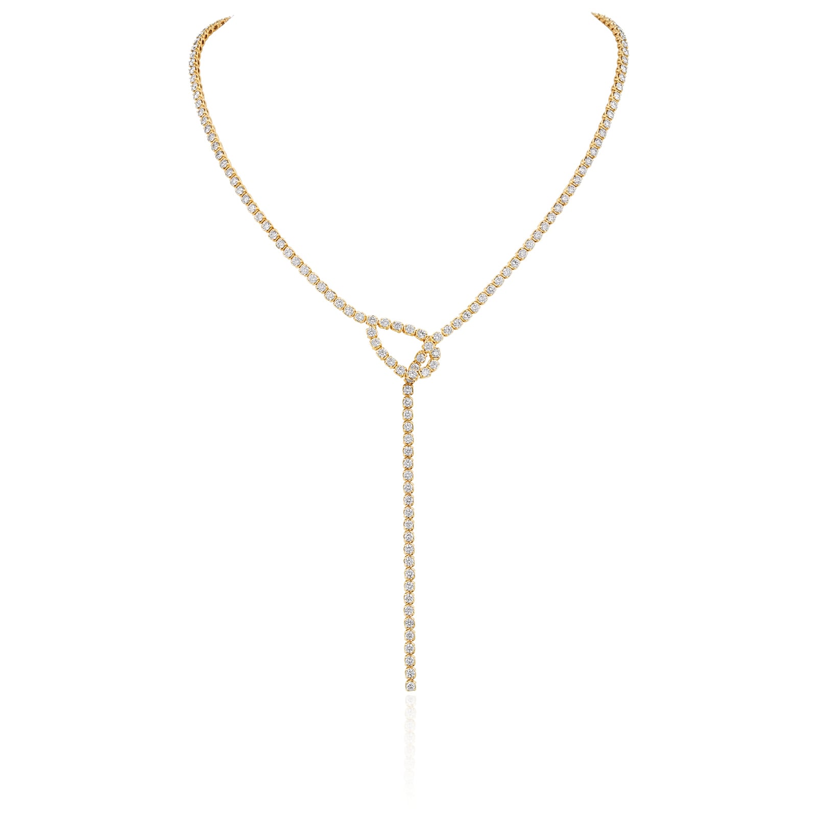 18k Yellow Gold 8.75cttw Diamond Lariat Necklace