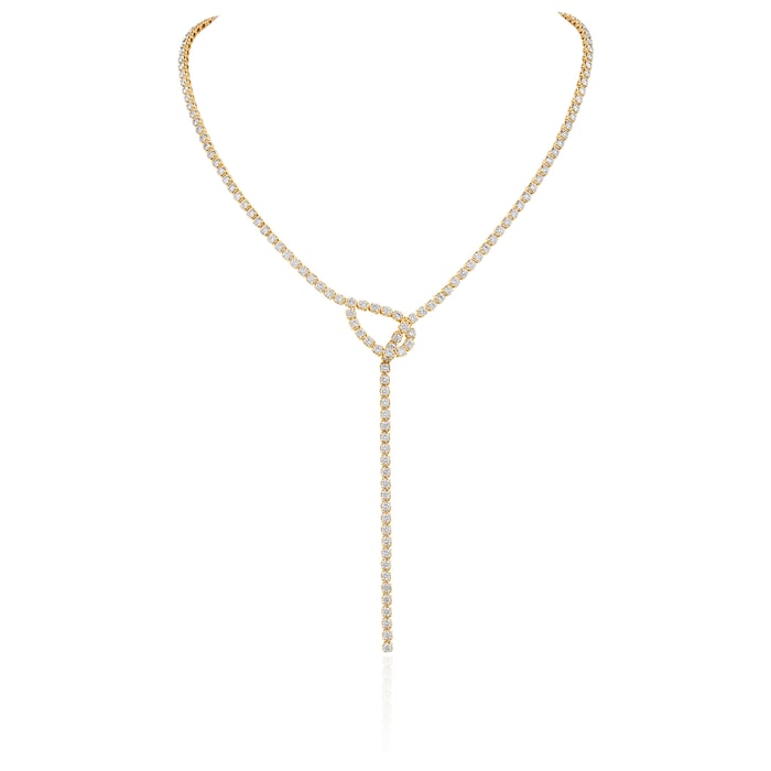 Mayors 18k Yellow Gold 8.75cttw Diamond Lariat Necklace - 24 Inch