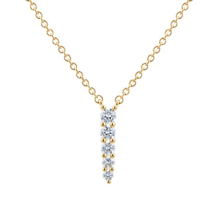 Mayors 18k Yellow Gold 0.27cttw Diamond Small Drop Pendant