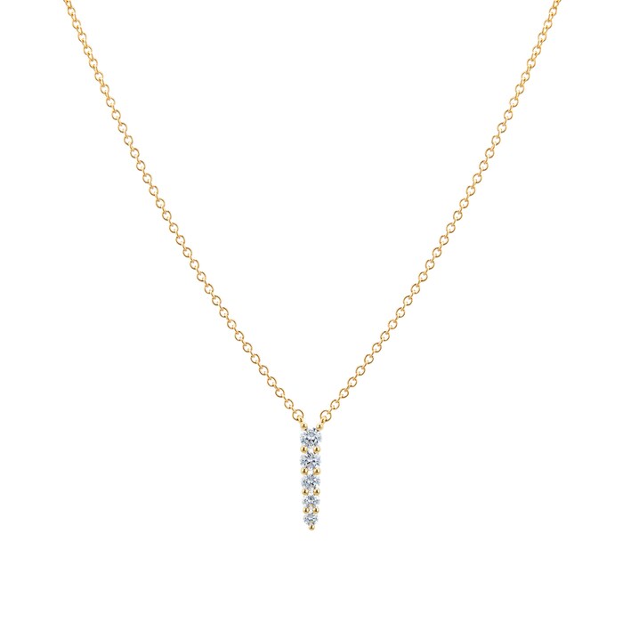 Mayors 18k Yellow Gold 0.27cttw Diamond Small Drop Pendant