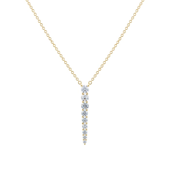 Mayors 18k Yellow Gold 0.78cttw Diamond Large Drop Pendant