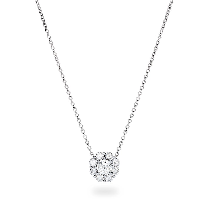 Mayors 18k White Gold 1.00cttw Diamond Cluster Pendant
