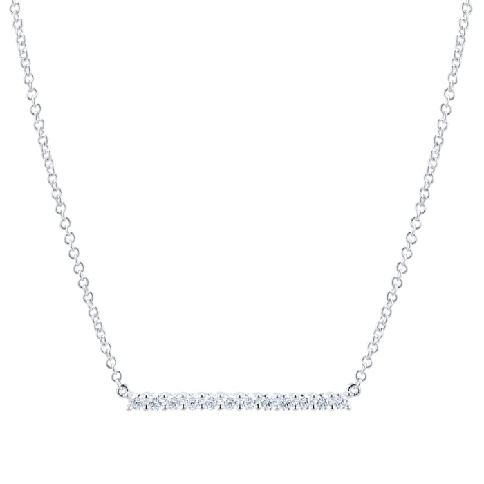 Mayors 18k White Gold 0.27cttw Diamond Bar Necklace