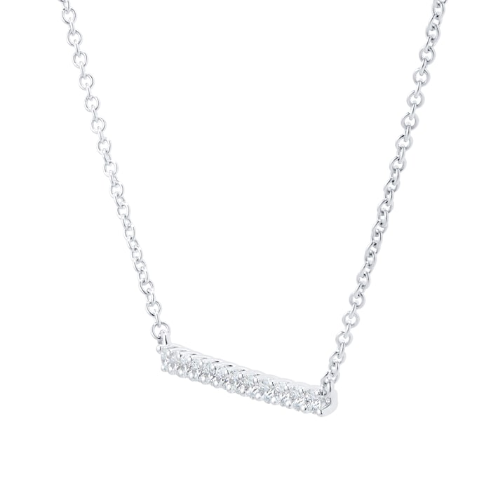 Mayors 18k White Gold 0.27cttw Diamond Bar Necklace