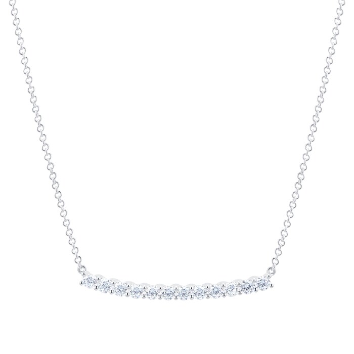 Mayors 18k White Gold 0.74cttw Diamond Bar Necklace