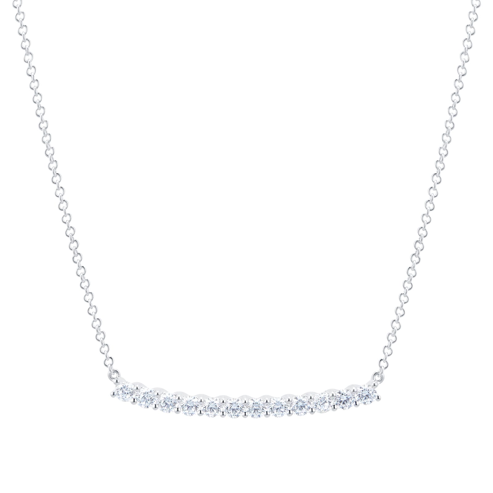 Mayors 18k White Gold 0.74cttw Diamond Bar Necklace